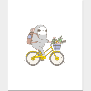 Biking Sloth Posters and Art